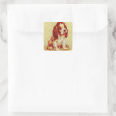 niedlicher kleiner Beagle Quadratischer Aufkleber (Tasche)