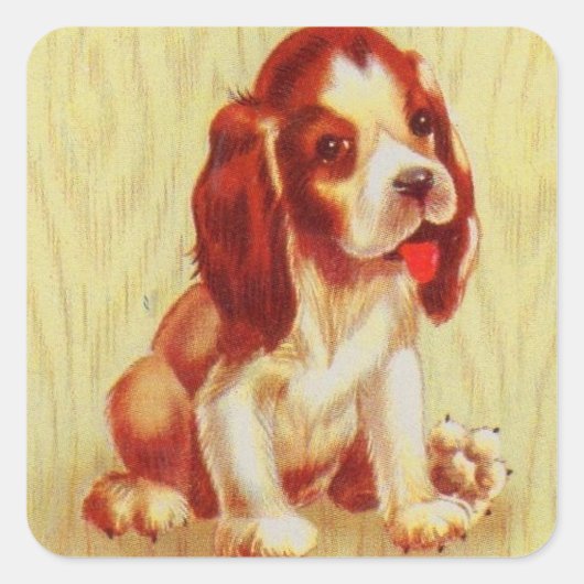 niedlicher kleiner Beagle Quadratischer Aufkleber (Vorderseite)