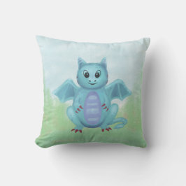 niedlicher kleiner blauer Drache Kissen