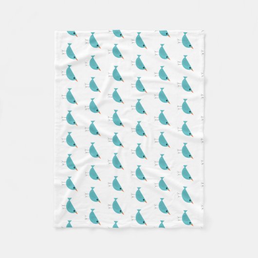 Niedlicher kleiner Blauvogel Fleecedecke (Vorderseite)