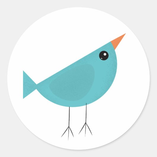 Niedlicher kleiner Blauvogel Runder Aufkleber (Vorderseite)