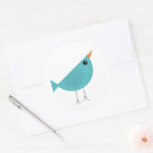 Niedlicher kleiner Blauvogel Runder Aufkleber (Umschlag)