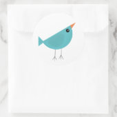 Niedlicher kleiner Blauvogel Runder Aufkleber (Tasche)