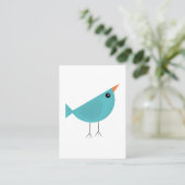 Niedlicher kleiner Blauvogel Visitenkarte (Stehend Vorderseite)
