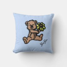Niedlicher kleiner Blume Bär Yia Yia Throw Kissen