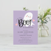 Niedlicher kleiner Boo ist fast passend Babydusche Einladung (Stehend Vorderseite)