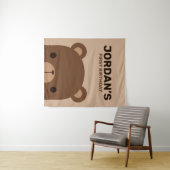 Niedlicher kleiner brauner Bär Geburtstag Wandteppich (Beispiel (Horizontal))