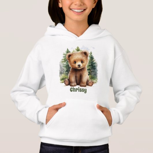 Niedlicher kleiner brauner Bär Hoodie (Vorderseite)