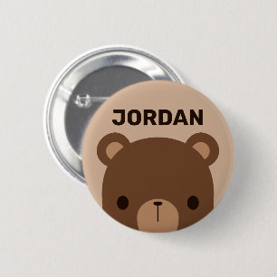 Niedlicher kleiner brauner Bär mit Personalisiert Button