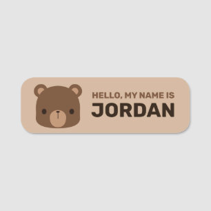 Niedlicher kleiner brauner Bär mit Personalisiert Namensschild