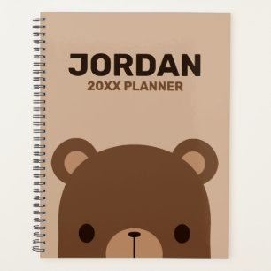 Niedlicher kleiner brauner Bär mit Personalisiert Planer