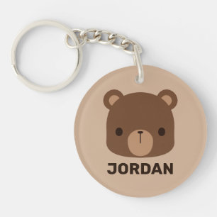 Niedlicher kleiner brauner Bär mit Personalisiert Schlüsselanhänger