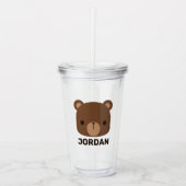 Niedlicher kleiner brauner Bär mit Personalisierte Acryltrinkbecher (Vorderseite)