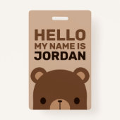 Niedlicher kleiner brauner Bär mit Personalisierte Ausweis (Vorderseite)