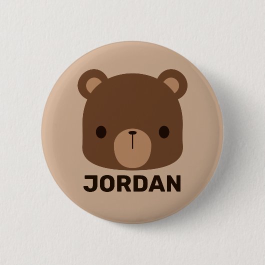 Niedlicher kleiner brauner Bär mit Personalisierte Button (Vorderseite)