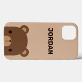 Niedlicher kleiner brauner Bär mit Personalisierte Case-Mate iPhone Hülle (Rückseite (Horizontal))