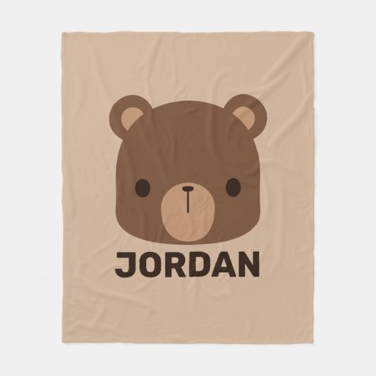 Niedlicher kleiner brauner Bär mit Personalisierte Fleecedecke (Vorderseite)