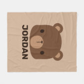 Niedlicher kleiner brauner Bär mit Personalisierte Fleecedecke (Vorderseite (Horizontal))