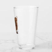 Niedlicher kleiner brauner Bär mit Personalisierte Glas (Links)