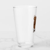 Niedlicher kleiner brauner Bär mit Personalisierte Glas (Rechts)