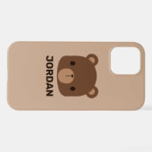 Niedlicher kleiner brauner Bär mit Personalisierte iPhone Hülle (Rückseite (Horizontal))