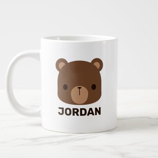 Niedlicher kleiner brauner Bär mit Personalisierte Jumbo-Tasse (Links)
