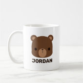 Niedlicher kleiner brauner Bär mit Personalisierte Kaffeetasse (Links)