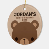 Niedlicher kleiner brauner Bär mit Personalisierte Keramik Ornament (Links)