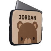 Niedlicher kleiner brauner Bär mit Personalisierte Laptopschutzhülle (Vorne Rechts)