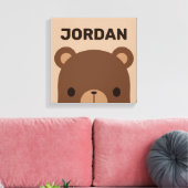 Niedlicher kleiner brauner Bär mit Personalisierte Leinwanddruck (Insitu (Wohnzimmer))