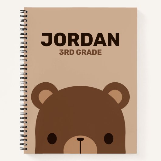 Niedlicher kleiner brauner Bär mit Personalisierte Notizblock (Vorderseite)