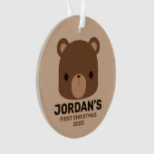 Niedlicher kleiner brauner Bär mit Personalisierte Ornament (Vorderseite)
