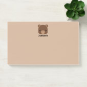 Niedlicher kleiner brauner Bär mit Personalisierte Post-it Klebezettel (Büro)