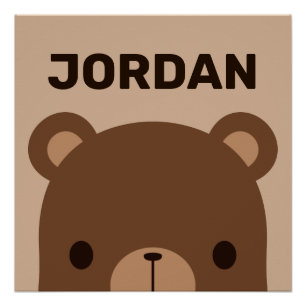 Niedlicher kleiner brauner Bär mit Personalisierte Poster