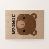 Niedlicher kleiner brauner Bär mit Personalisierte Puzzle (Horizontal)