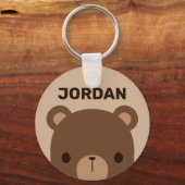Niedlicher kleiner brauner Bär mit Personalisierte Schlüsselanhänger (Vorderseite)