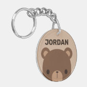 Niedlicher kleiner brauner Bär mit Personalisierte Schlüsselanhänger (Vorderseite links)