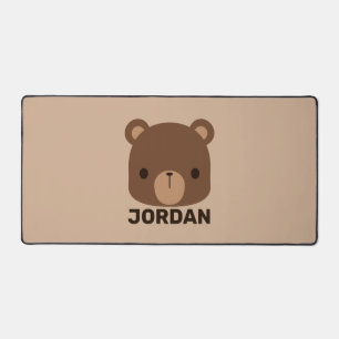 Niedlicher kleiner brauner Bär mit Personalisierte Schreibtischunterlage