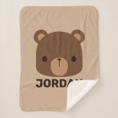 Niedlicher kleiner brauner Bär mit Personalisierte Sherpadecke (Vorderseite)