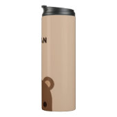 Niedlicher kleiner brauner Bär mit Personalisierte Thermosbecher (Nach rechts gedreht)