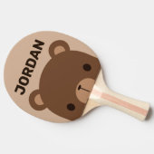 Niedlicher kleiner brauner Bär mit Personalisierte Tischtennis Schläger (Seitenansicht)
