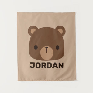 Niedlicher kleiner brauner Bär mit Personalisierte Wandteppich