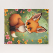 Niedlicher kleiner brauner Fuchs im Wald Puzzle (Horizontal)