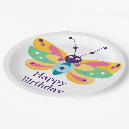 Niedlicher kleiner Bug Pappteller (Schrägansicht)