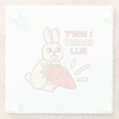 Niedlicher kleiner Bunny hält seine Karotte Glasuntersetzer (Rückseite)