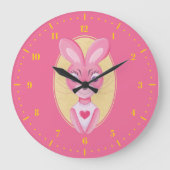 Niedlicher kleiner Cartoon Große Wanduhr (Vorderseite)
