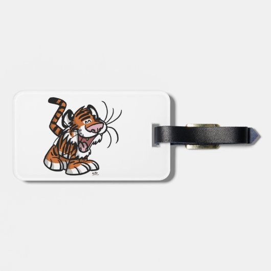 Niedlicher Kleiner Cartoon Tiger Gepäckträger Gepäckanhänger (Rückseite horizontal)