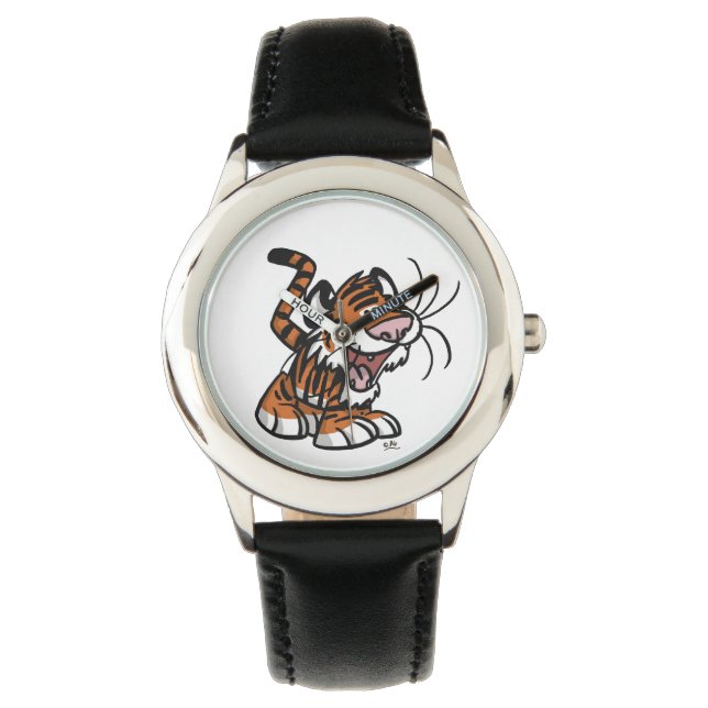Niedlicher kleiner Cartoon Tiger Watch Armbanduhr (Vorderseite)
