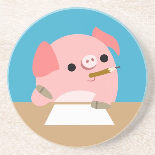 Niedlicher kleiner Cartoon Untersetzer "Schriftste (Vorne)