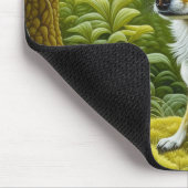 Niedlicher kleiner Chihuahua im Wald Mousepad (Ecke)